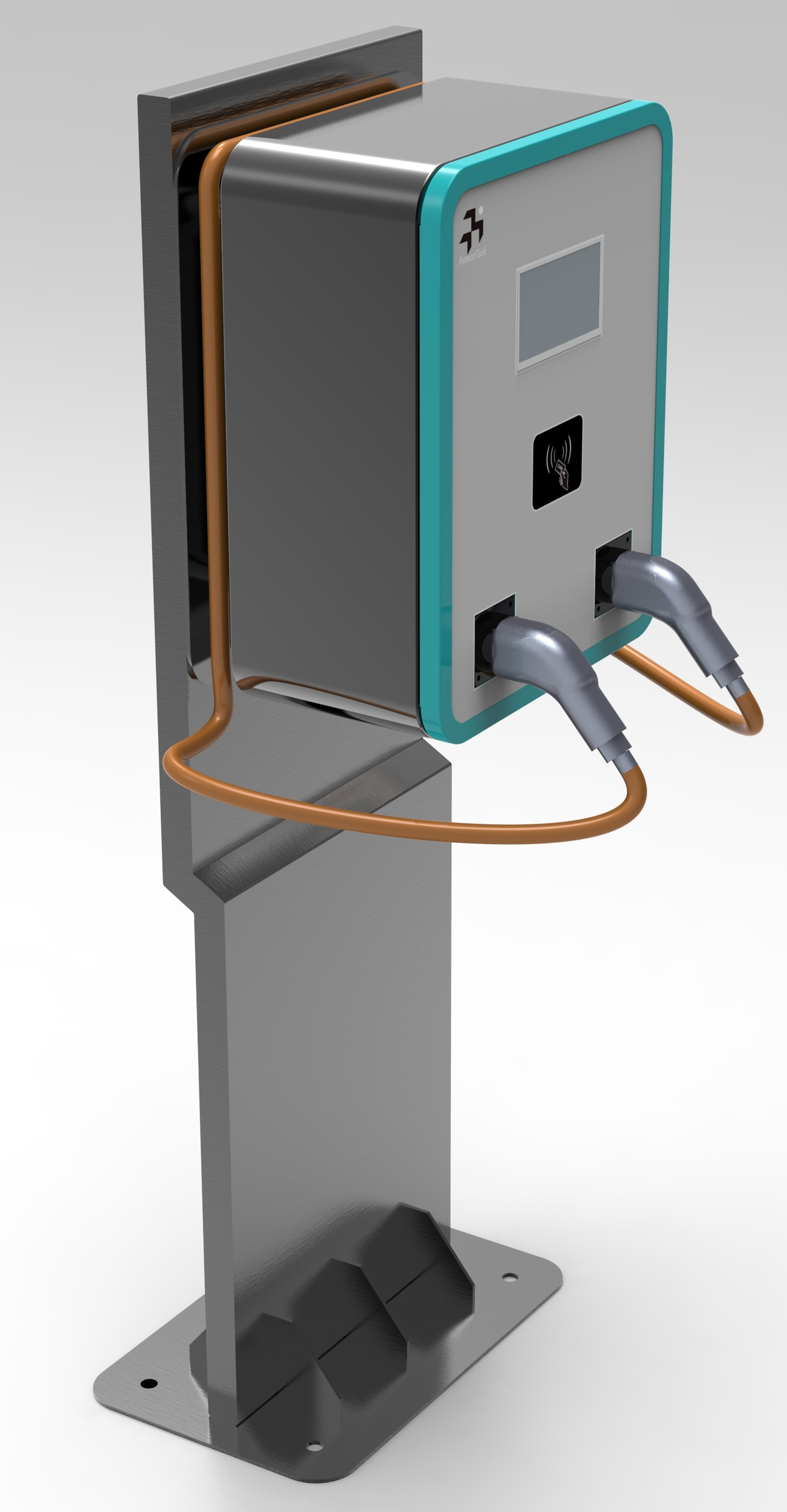 aus220-14k-d-w 14kw壁挂式双枪交流充电桩